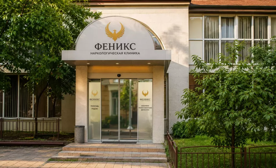 Вход в наркологическую клинику «Феникс» в Кашире